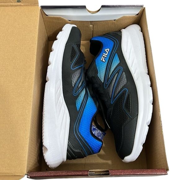 FILA Men's Running Shoe Size 9 Wide 4E Memory Panorama Black Blue Sneaker Laces - Picture 12 of 13